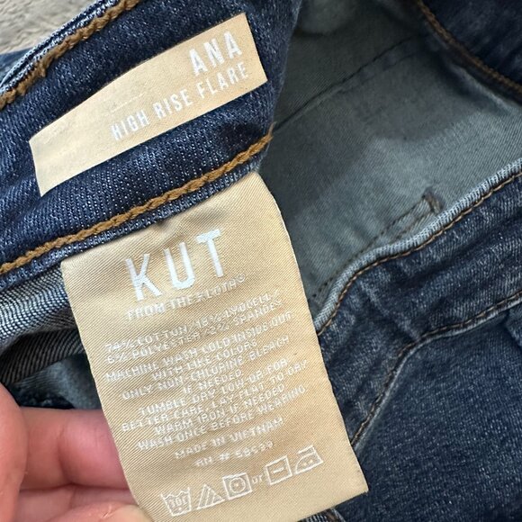 Kut From The Kloth Ana High Rise Flare Jeans Women's 10 Patch Pockets - Picture 4 of 8